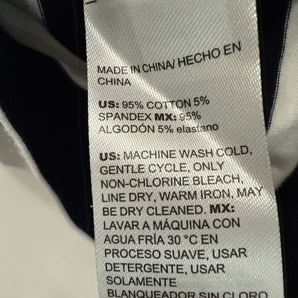 Chicos Womens Top Size XXL Plus Dark Navy Blue White Stripe Nautical 3/4 Sleeves - Picture 4 of 6